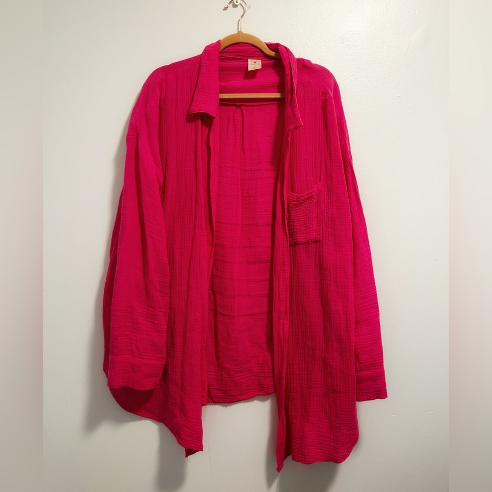 Shade & Shore Fuchsia Button Down